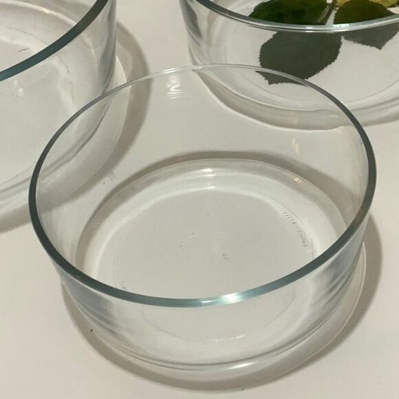 Set of 3 Bormioli Rocco Italy Round 9” 7”&6” Glass Serving Dish Bowl Italy G10 - Picture 4 of 14